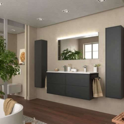 Mueble OPTIMUS 120 (60+60) Black Satin