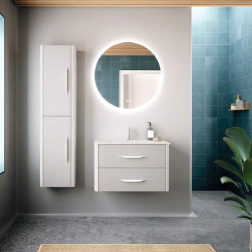 Mueble VERSUS 80 Blanco Mate / Gris Nube Mate