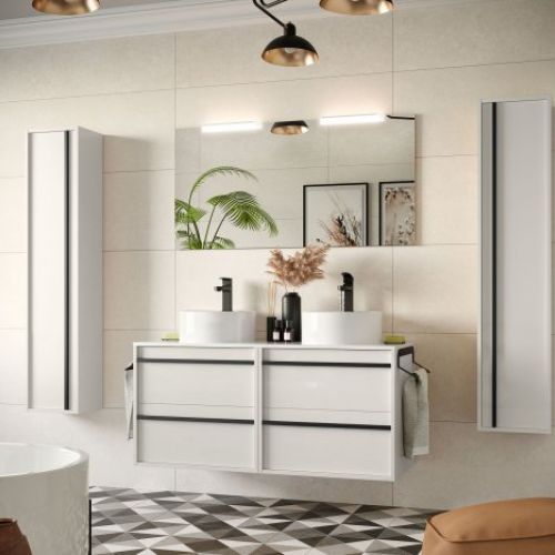 Mueble ATTILA 120 (60+60) White Satin