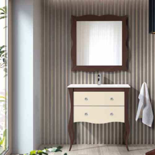 Mueble RONDA 80 Chocolate Brillo / Beige Semimate