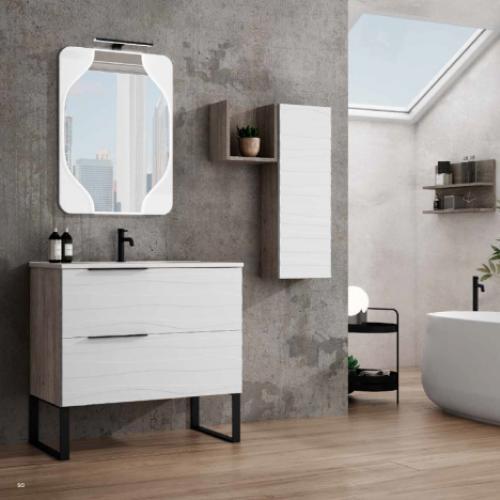 Mueble OASIS 90 Smoky / Blanco Mate