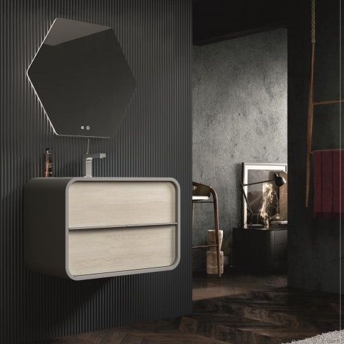 Mueble OVALO 80 Gris mate / Olmo river