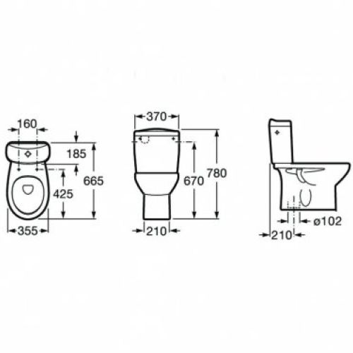 inodoro victoria normal salida vertical   medidas