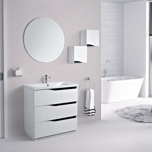 Mueble MALI 90 Blanco / Barras Negro