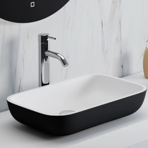 Lavabo MASAI DUO negro azabache / interior blanco