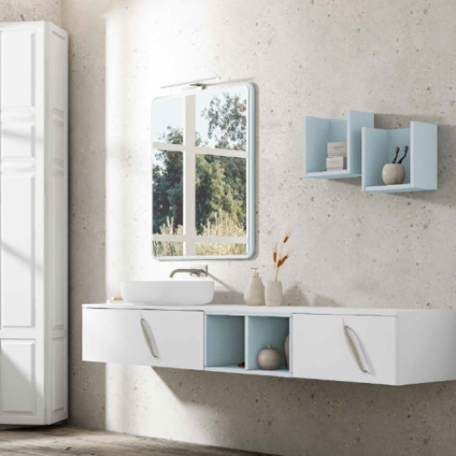 Mueble NATURE MODULAR 160 Blanco / Fog green