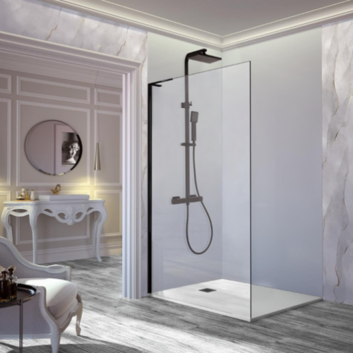 Panel fijo FRESH NEGRO "CON SOPORTE EN ESQUINA"