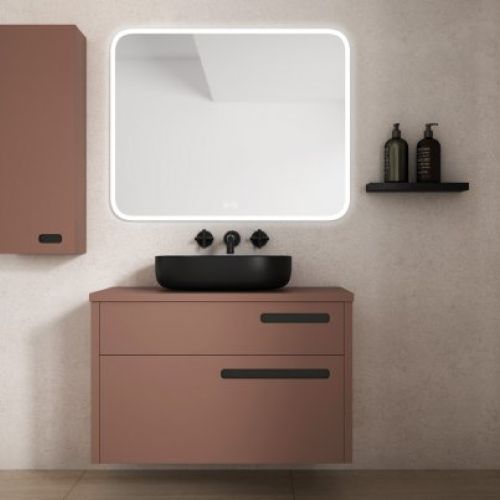 Mueble GAUDÍ 80 Teja Mate / Uñeros Negro Mate