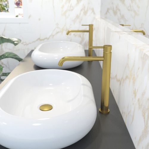 Grifo lavabo caño alto SIRIO ORO ambiente
