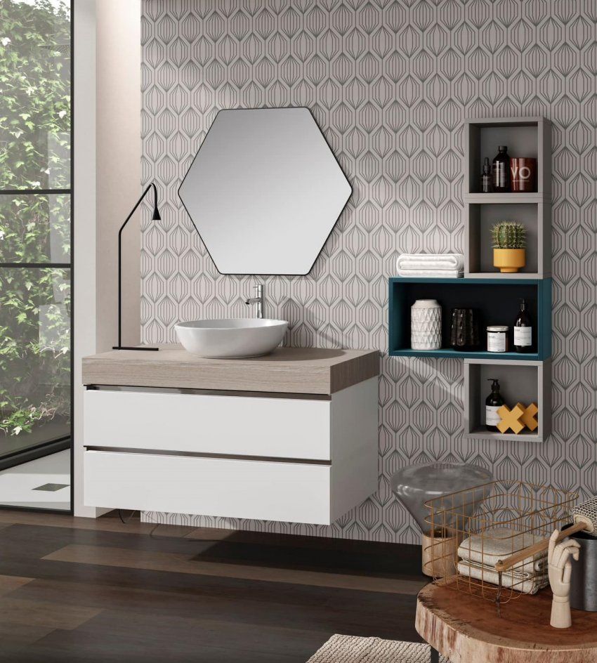 Mueble MALAGA 2 Cajones Suspendido CERÁMICAS Y BAÑOS NIBER