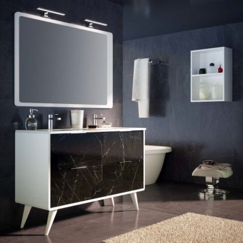 Mueble VINTASS 120 Blanco / Marmoleado Nero