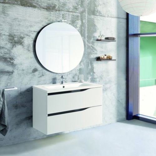 Mueble BERNA 80 Blanco / Barras Negro