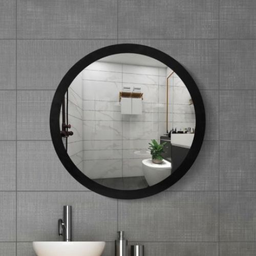 Espejo redondo MIRKO borde negro mate