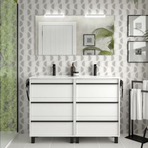 Mueble ATTILA 120 (60+60) White Satin