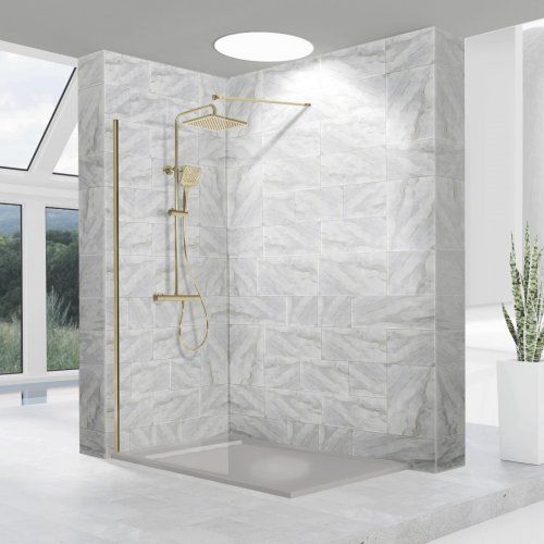 Panel fijo FRESH "Con perfilería en Oro Cepillado"