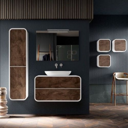 Mueble OVALO 100 Blanco mate / Rock