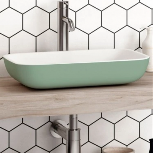 Lavabo MASAI DUO verde claro / interior blanco