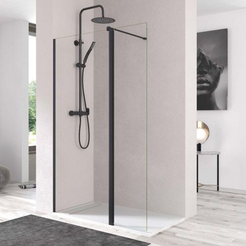 Panel fijo + abatible IN OUT NEGRO