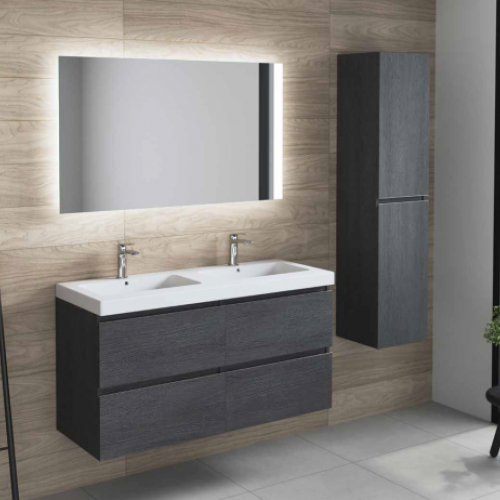 Mueble DUNDEE 120 (60+60) Ebony / Cromo