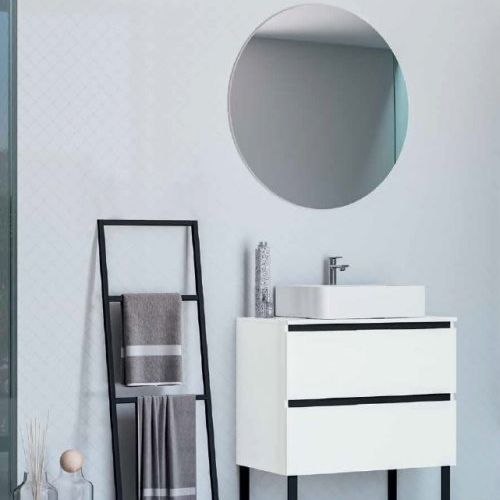 Mueble AINSA 80 Blanco / Barras Negro
