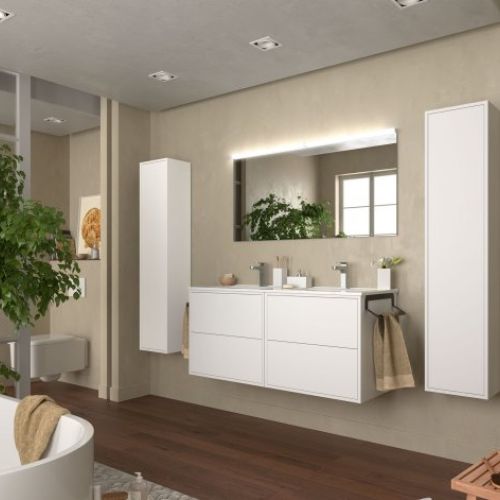 Mueble OPTIMUS 120 (60+60) White Satin