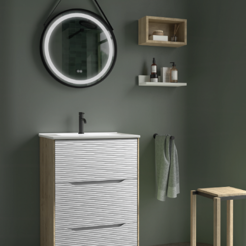 Mueble NUBIA 60 Roble Natural / Blanco