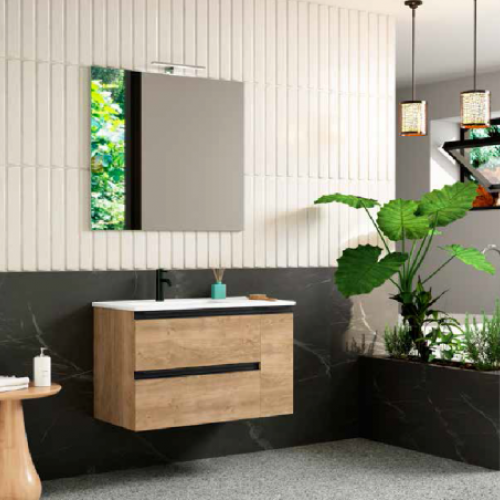 Mueble TURIN MODULAR 90 Roble Natural / Tirador Negro