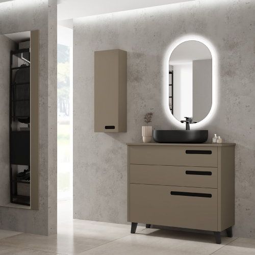 Mueble GAUDÍ 80 Cappuccino Mate / Uñeros Negro Mate