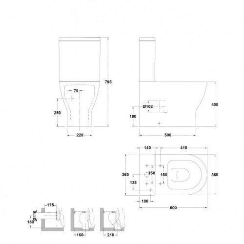 inodoro emma compacto   medidas