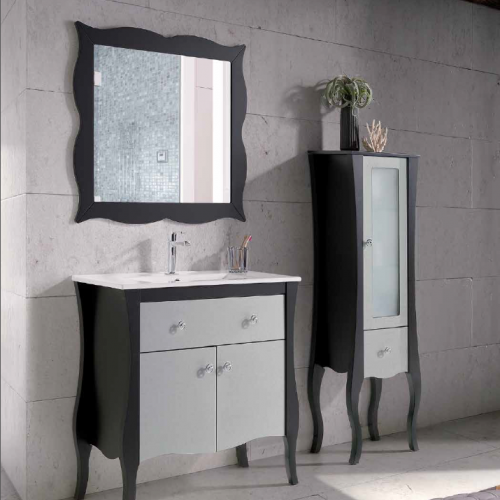 Mueble KIOS 80 Negro mate / Plata