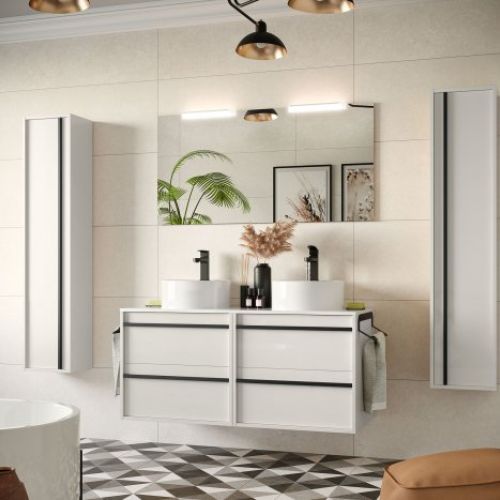 Mueble ATTILA 120 (60+60) White Satin