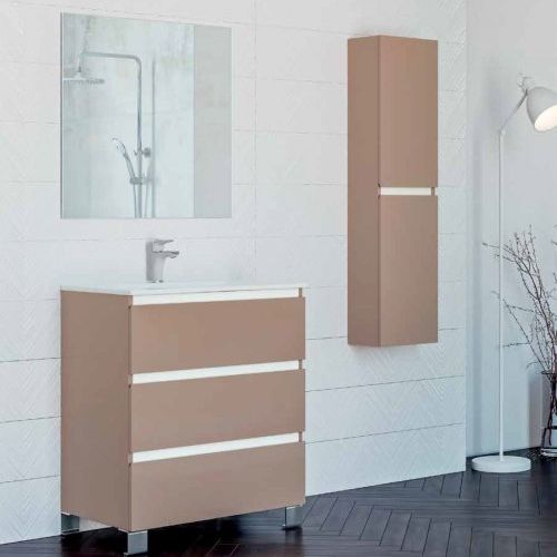 Mueble YAGO 80 Moca / Barras Blanco