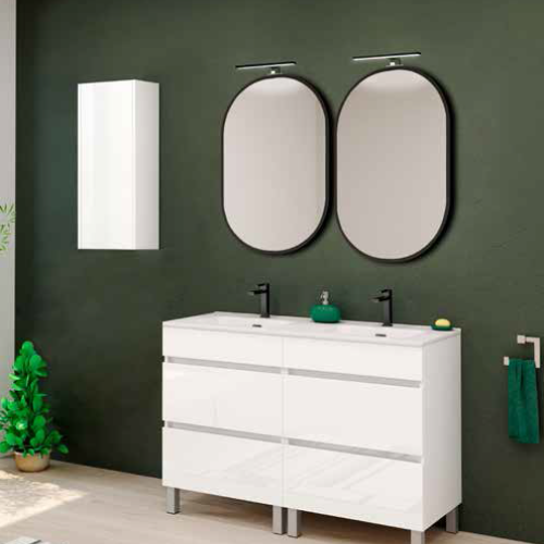 Mueble LYON 120 (60+60) Blanco Brillo