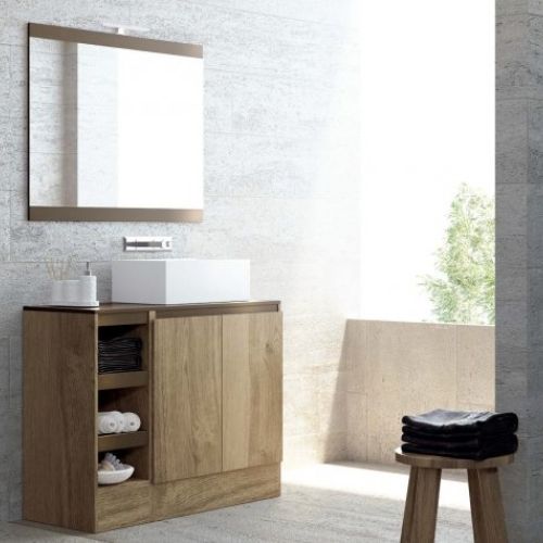 Mueble AQUA MODULAR 120 Tinte Nuez / Barras Bronce