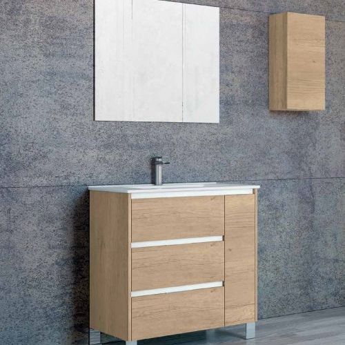 Mueble ZAHARA 80 Roble olmo / Barras Blanco