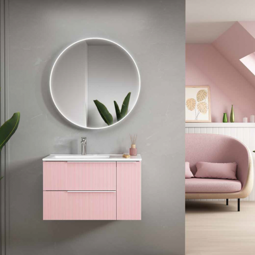 Mueble BALI 80 Rosa Nube / Tirador Cromo