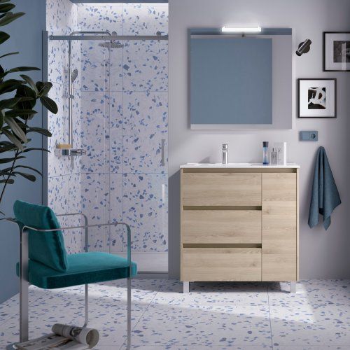 Mueble NOJA 3 cajones + 1 puerta 85,5 Natural