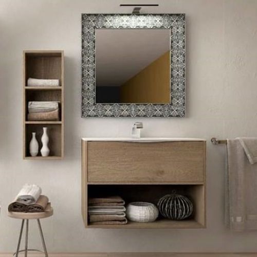 Mueble NATURA "Tirador pestaña" 80 Nogal