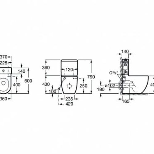 inodoro meridian compacto   medidas
