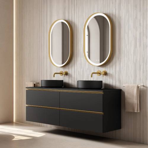 Mueble GRANADA 100 Black / Tirador Dorado