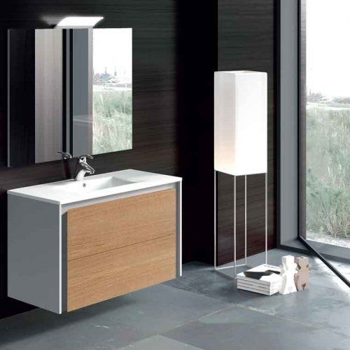 Mueble TANIT 90 Blanco / Chapa roble