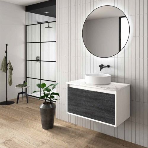 Mueble POOLE 80 Blanco Brillo / Ebony