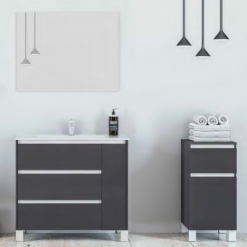 Mueble ZAHARA 90 Gris antracita / Barras Blanco