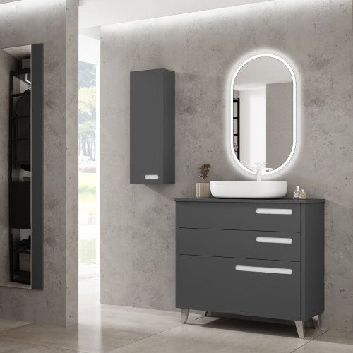 Mueble GAUDI 80 Gris Bromo / Uñero Blanco Mate