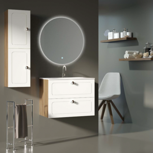 Mueble DALMA 80 Nogal / Blanco
