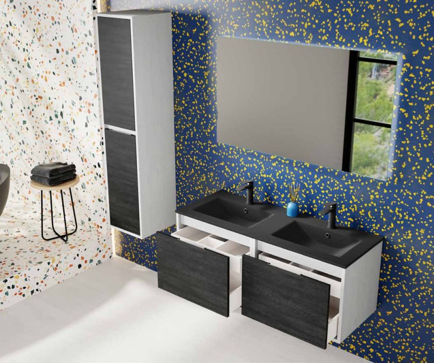 Mueble POOLE 2 Cajones (+ 2 Cajones ocultos) Suspendido